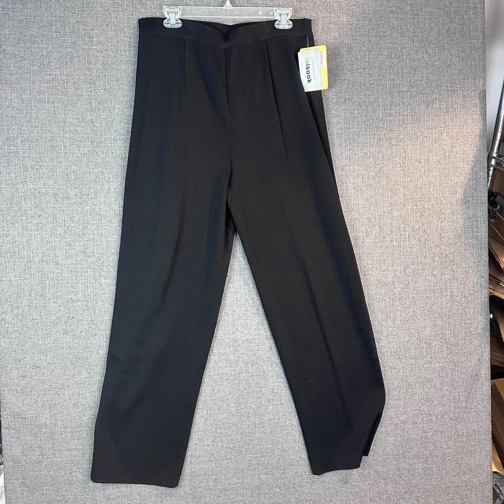 Misoook Black Wide Leg Knit Pants‎ XL Anniversary Retail $188 NWT